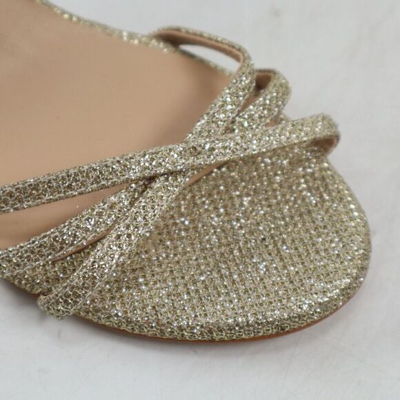 🔥Stuart Weitzman Starla 80 Strappy Stiletto Pumps, Gold Glitter 6US MSRP$425🔥 - Picture 7 of 9